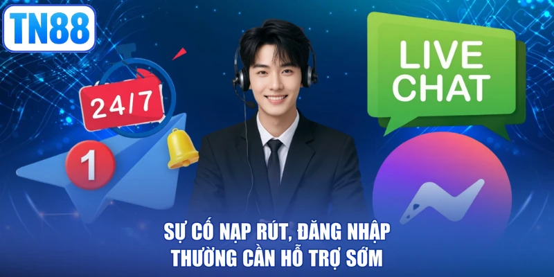 Sự cố nạp rút, đăng nhập thường cần hỗ trợ sớm